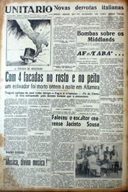 Página do jornal Unitário de janeiro de 1941