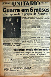 Página do jornal Unitário de fevereiro de 1941