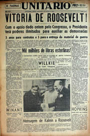 Página do jornal Unitário de fevereiro de 1941