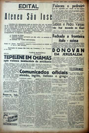 Página do jornal Unitário de fevereiro de 1941
