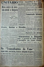 Página do jornal Unitário de fevereiro de 1941
