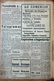 Página do jornal Unitário de fevereiro de 1941