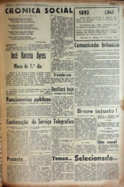 Página do jornal Unitário de fevereiro de 1941