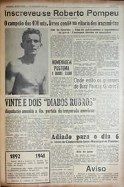 Página do jornal Unitário de fevereiro de 1941