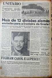 Página do jornal Unitário de março de 1941