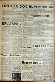 Página do jornal Unitário de março de 1941
