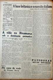 Página do jornal Unitário de março de 1941