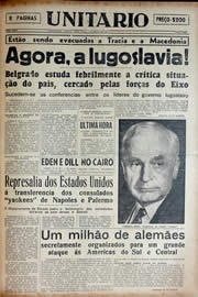 Página do jornal Unitário de março de 1941