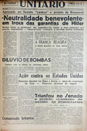 Página do jornal Unitário de março de 1941