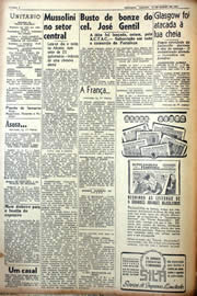 Página do jornal Unitário de março de 1941