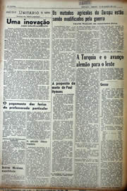 Página do jornal Unitário de março de 1941