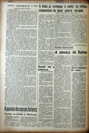 Página do jornal Unitário de março de 1941