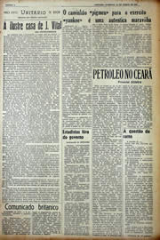 Página do jornal Unitário de março de 1941