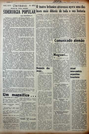 Página do jornal Unitário de abril de 1941