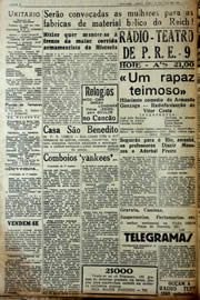 Página do jornal Unitário de maio de 1941