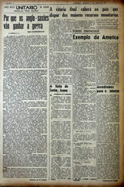 Página do jornal Unitário de maio de 1941