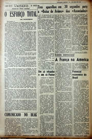 Página do jornal Unitário de maio de 1941