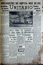 Página do jornal Unitário de maio de 1941