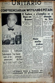 Página do jornal Unitário de junho de 1941