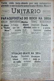 Página do jornal Unitário de junho de 1941