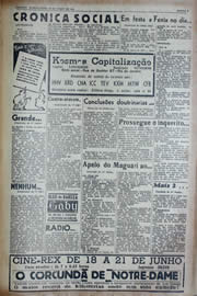Página do jornal Unitário de junho de 1941