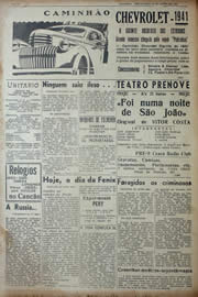 Página do jornal Unitário de junho de 1941