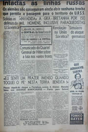 Página do jornal Unitário de junho de 1941