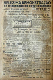 Página do jornal Unitário de junho de 1941