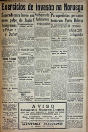 Página do jornal Unitário de agosto de 1941