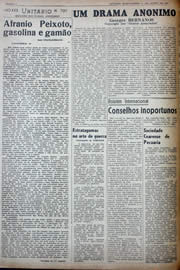 Página do jornal Unitário de agosto de 1941