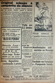 Página do jornal Unitário de agosto de 1941