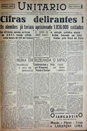 Página do jornal Unitário de agosto de 1941