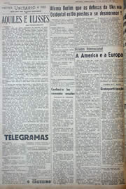 Página do jornal Unitário de agosto de 1941