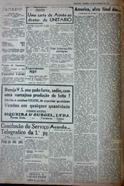 Página do jornal Unitário de agosto de 1941