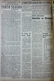 Página do jornal Unitário de agosto de 1941