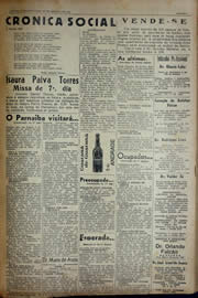 Página do jornal Unitário de agosto de 1941