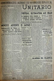 Página do jornal Unitário de agosto de 1941
