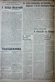 Página do jornal Unitário de agosto de 1941