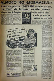 Página do jornal Unitário de agosto de 1941
