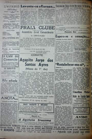 Página do jornal Unitário de agosto de 1941