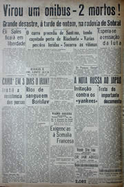 Página do jornal Unitário de agosto de 1941