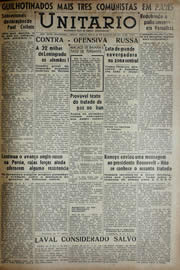 Página do jornal Unitário de agosto de 1941
