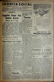 Página do jornal Unitário de agosto de 1941