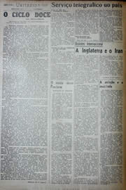Página do jornal Unitário de agosto de 1941