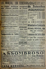 Página do jornal Unitário de setembro de 1941