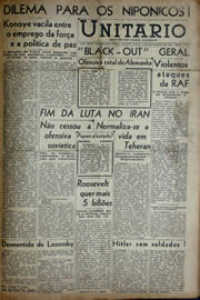 Página do jornal Unitário de setembro de 1941