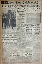 Página do jornal Unitário de setembro de 1941
