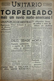 Página do jornal Unitário de setembro de 1941