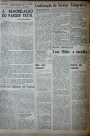 Página do jornal Unitário de setembro de 1941