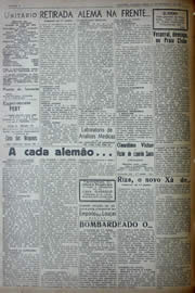 Página do jornal Unitário de setembro de 1941
